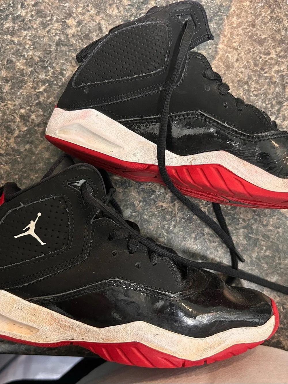 Kids Black and Red Jordans